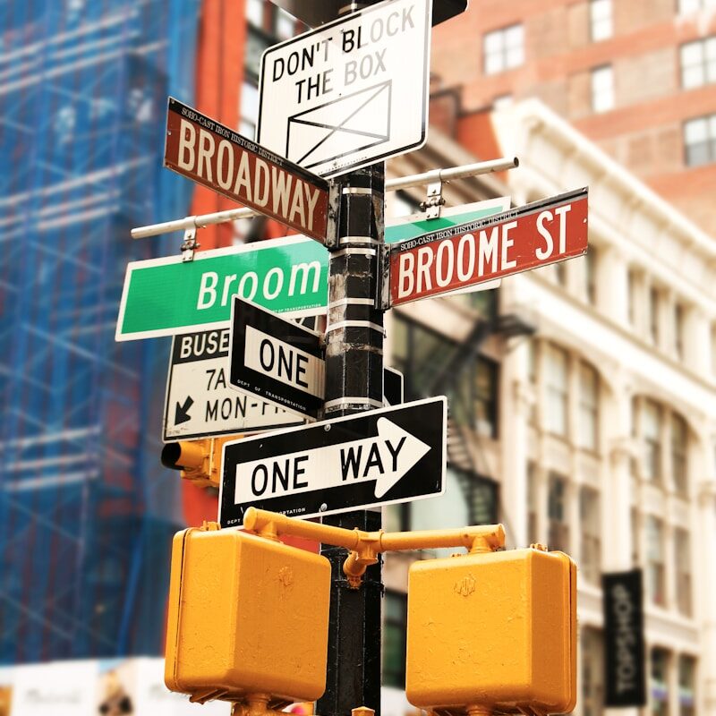 road signage on pole